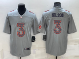 Men's Denver Broncos #3 Russell Wilson Grey With Patch Atmosphere Fashion Limited Jersey