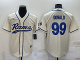 Men's Los Angeles Rams #99 Aaron Donald  Cream Baseball Nike Jersey