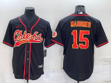 Men's Kansas City Chiefs #15 Patrick Mahomes Black Baseball Nike Jersey