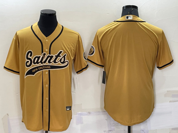 Men's New Orleans Saints Gold Blank Baseball Nike Jersey