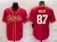 Men's Kansas City Chiefs #87 Travis Kelce Red Baseball Nike Jersey