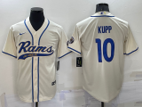 Men's Los Angeles Rams #10 Cooper Kupp Cream Baseball Nike Jersey