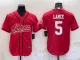 Men's San Francisco 49ers #5 Trey Lance Red Baseball Jersey