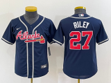 Youth MLB Atlanta Braves #27 Riley Blue Game Nike Jersey