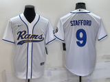 Men's Los Angeles Rams #9 Matthew Stafford White Baseball Nike Jersey