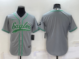 Men's Philadelphia Eagles Blank Grey Baseball Nike Jersey