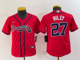 Youth MLB Atlanta Braves #27 Riley Red Game Nike Jersey