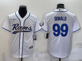 Men's Los Angeles Rams #99 Aaron Donald White Baseball Nike Jersey