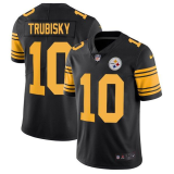 Men's Pittsburgh Steelers #10 Mitchell Trubisky Black Color Rush Limited Jersey