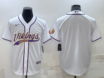 Men's Minnesota Vikings White Baseball Nike Jersey