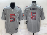 Men's San Francisco 49ers #5 Trey Lance Gray With Patch Atmosphere Fashion Limited Jersey