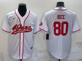 MLB San Francisco 49ers #80 Rice White Baseball Nike Jersey