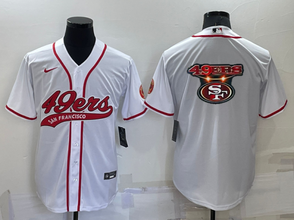 Men's San Francisco 49ers Blank White Baseball Nike Jersey