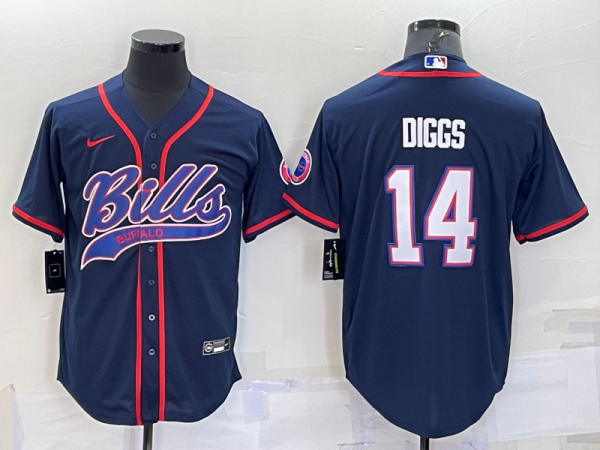 Men's Buffalo Bills #14 Stefon Diggs Blue Baseball Nike Jersey