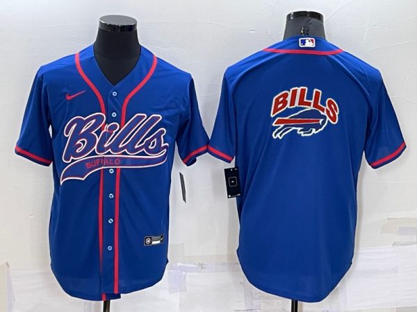 Men's Buffalo Bills Blank Royal Blue Baseball Nike Jersey