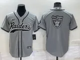 Men's Las Vegas Raiders Blank Grey Baseball Jersey