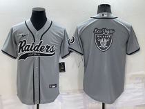 Men's Las Vegas Raiders Blank Grey Baseball Jersey