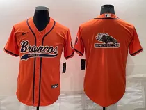 Men's Denver Broncos Blank Orange Baseball Nike Jersey