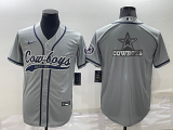 Men's Dallas Cowboys Blank Grey Baseball Nike Jersey