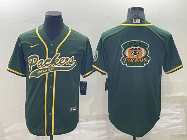 Men's Green Bay Packers Blank Green Baseball Nike Jersey