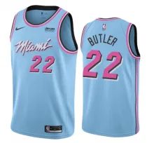 NBA Miami Heat  #22 Jimmy Butler #22 Blue City Vice Night Jersey