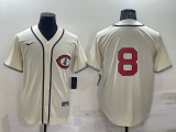 MLB Chicago Cubs #8 Ian Happ Cream 2022 Field Of Dreams Jersey