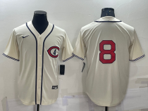 MLB Chicago Cubs #8 Ian Happ Cream 2022 Field Of Dreams Jersey