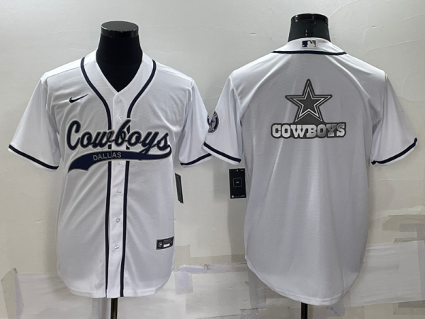 Men's Dallas Cowboys Blank White Baseball Nike Jersey