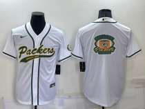 Men's Green Bay Packers Blank White Baseball Nike Jersey