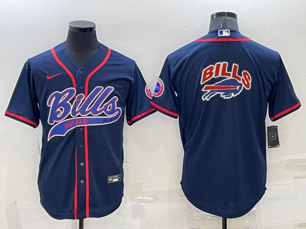 Men's Buffalo Bills Blank Blue Baseball Nike Jersey