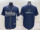 Men's Dallas Cowboys Blank Blue Baseball Nike Jersey