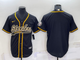 Men's Pittsburgh Steelers Blank Black Baseball Nike Jersey