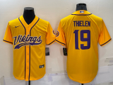 Men's Minnesota Vikings #19 Adam Thielen Gold Baseball Nike Jersey