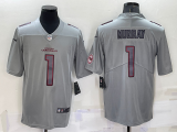 Men's Arizona Cardinals #1 Kyler Murray Grey Atmosphere With Patch Fashion Limited Jersey