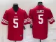 Men's San Francisco 49ers #5 Trey Lance 2022 New Red Vapor Untouchable Limited Jersey