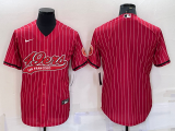 Men's San Francisco 49ers Blank Red With Patch Baseball Jersey