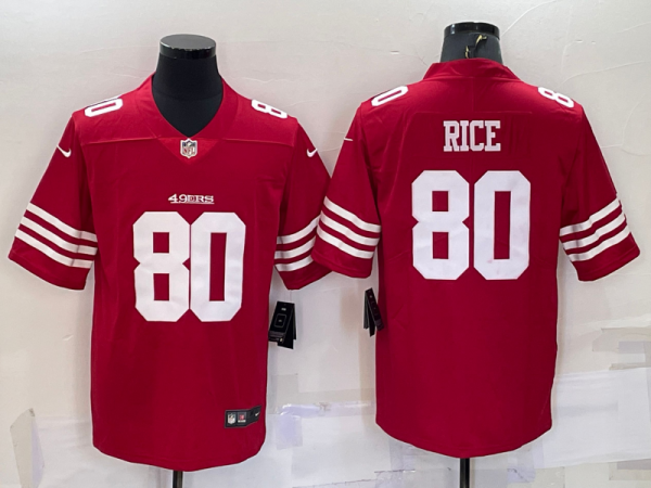 Men's San Francisco 49ers #80 Rice 2022 New Red Vapor Untouchable Limited Jersey