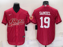 Men's San Francisco 49ers #19 Deebo Samuel Red Baseball Jersey