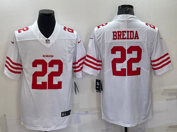 Men's San Francisco 49ers #22 Breida 2022 New White Vapor Untouchable Limited Jersey