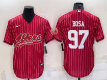 Men's San Francisco 49ers #97 Nick Bosa Red Baseball Jersey