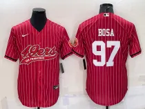 Men's San Francisco 49ers #97 Nick Bosa Red Baseball Jersey
