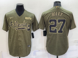 MLB Atlanta Braves #27 Austin Riley Camo Salute To Service Jersey