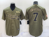 MLB Atlanta Braves #7 Dansby Swanso Camo Salute To Service Jersey