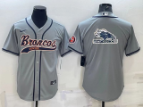 Copy Men's Denver Broncos Blank Grey Baseball Nike Jersey