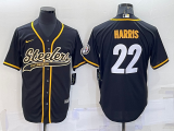 Men's Pittsburgh Steelers #22 Najee Harris Black Baseball Jersey