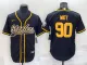 Men's Pittsburgh Steelers #90 T.J. Watt Black Baseball Jersey