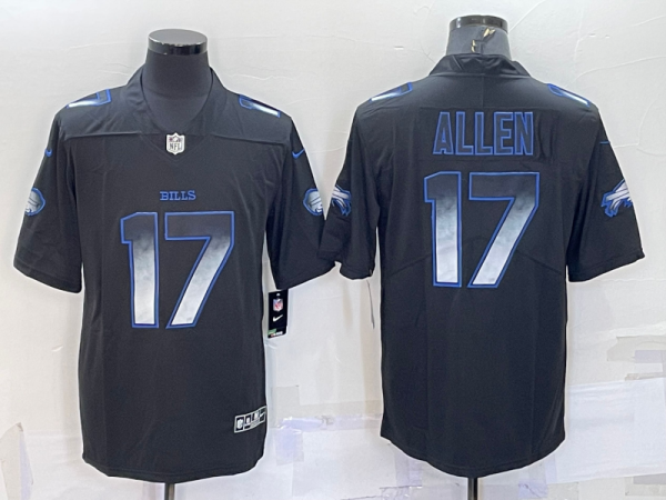 Men's Buffalo Bills #17 Josh Allen Smoke Fashion Limited Jersey