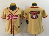 Women San Francisco 49ers Blank Gold Baseball Jersey