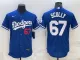 MLB Los Angeles Dodgers #67 Scully Blue Flex Base Elite Jersey