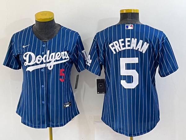 MLB Women Los Angeles Dodgers #5 Freddie Freeman Blue Jersey